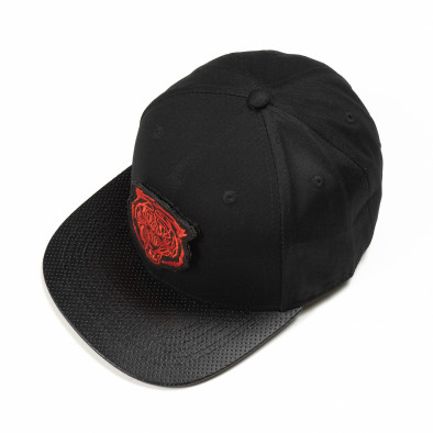 Μαύρο καπέλο και κόκκινη στάμπα it290818-5 2
