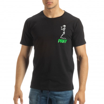 Ανδρική μαύρη κοντομάνικη μπλούζα Pray Trust it120619-40 2