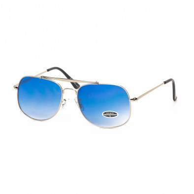 Ανδρικά μπλε γυαλιά ηλίου με ασημί σκελετό it030519-25 2
