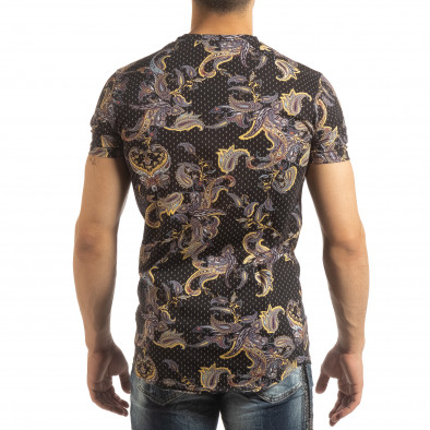 Ανδρική μαύρη κοντομάνικη μπλούζα με σχέδια it090519-62 4