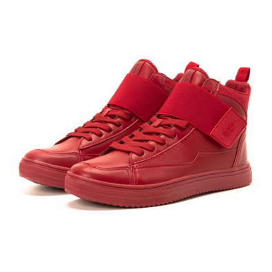Ανδρικά κόκκινα sneakers με αυτοκόλλητο it140918-7 3