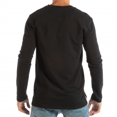Ανδρική μαύρη βαμβακερή μπλούζα it240818-121 3
