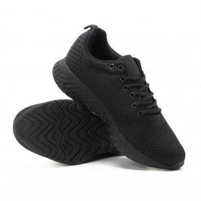 Ανδρικά μαύρα πλεκτά αθλητικά παπούτσια it301118-5 4