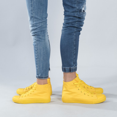 Ψηλά κίτρινα sneakers για ζευγάρια cs-yellow-B341-B339 2