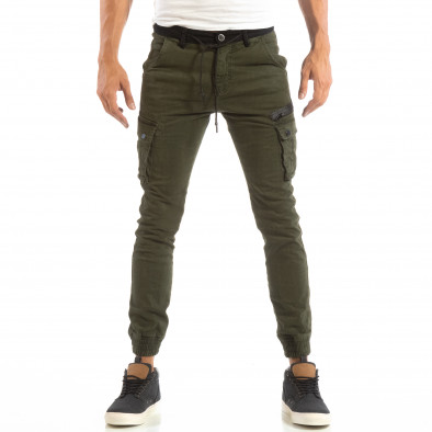 Ανδρικό πράσινο παντελόνι cargo Jogger με τσέπες it240818-15 3