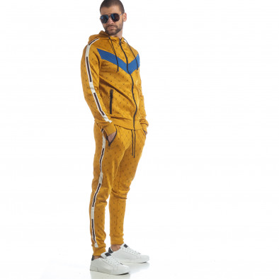 Ανδρικό κίτρινο αθλητικό σετ με διακοσμητικές λεπτομέρειες ss-NB-60A-NB-60B 2