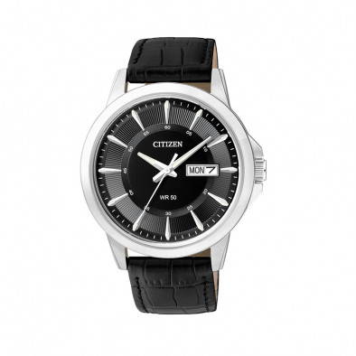 Ανδρικό ρολόι Citizen Black Dial Black Leather BF2011-01EE