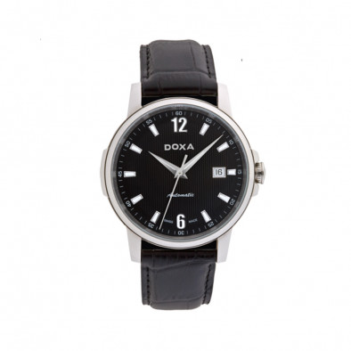 Ανδρικό ρολόι Doxa Ethno Black Dial Black Leather 