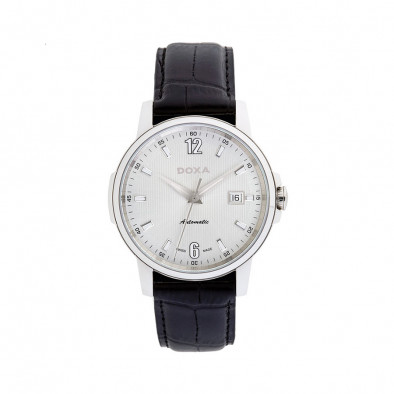 Ανδρικό ρολόι Doxa Ethno Automatic White Dial Black Leather 