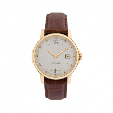 Ανδρικό ρολόι Doxa Ethno Automatic Gold Brown Leather 