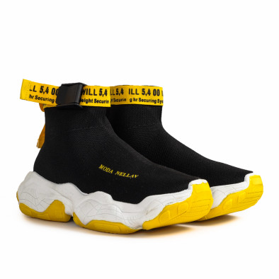 Ανδρικά μαύρα sneakers κάλτσα gr020221-18 4