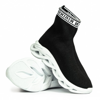 Ανδρικά μαύρα αθλητικά παπούτσια Rogue τύπου κάλτσα it180820-11 5