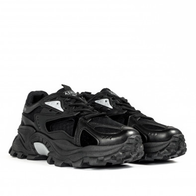 Ανδρικά μαύρα sneakers Chunky με δίχτυ ZL012 gr040222-15 3