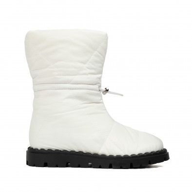 Basic γυναικεία λευκά μποτάκια με επένδυση γούνας Miranda K2635 it300822-11 2
