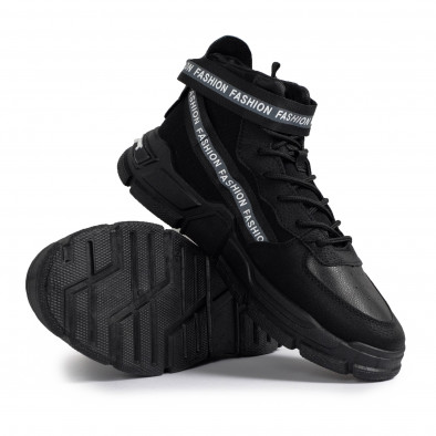 Ανδρικά μαύρα ψηλά sneakers Chunky gr020221-10 4