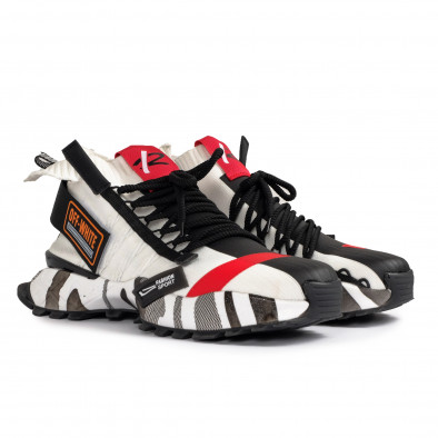 Destructured Chunky ανδρικά λευκά sneakers gr020221-15 4