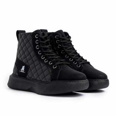 Ανδρικά μαύρα ψηλά sneakers με καπιτονέ BOA tr221220-1 3