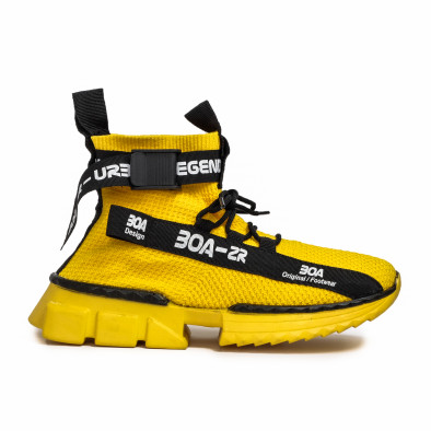 Ανδρικά κίτρινα ψηλά sneakers Boa tr260221-3 2