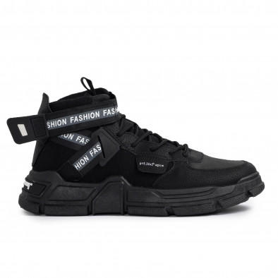 Ανδρικά μαύρα ψηλά sneakers Chunky gr020221-10 2