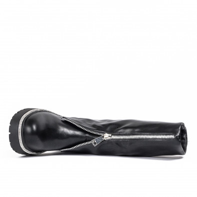 Γυναικείες μαύρες μπότες με διακοσμητικό φερμουάρ και πέτρες Bellamica K6034 it300822-7 2