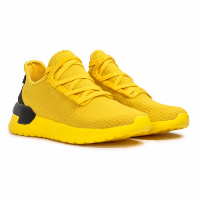 Ανδρικά κίτρινα sneakers κάλτσα Lace detail it260620-12 3