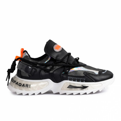Chunky ανδρικά μαύρα sneakers gr020221-12 2