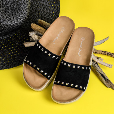 Γυναικείες μαύρες παντόφλες Sweet Shoes ZH6031-1 it260521-3 5