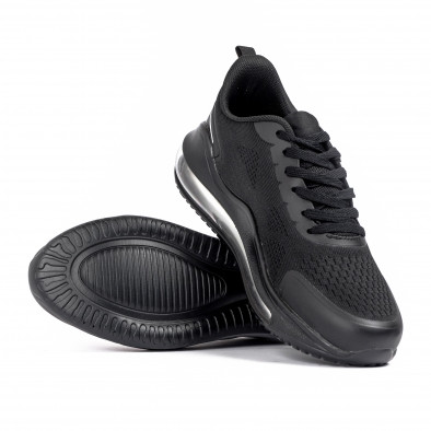 Ανδρικά μαύρα αθλητικά παπούτσια με σόλες αέρα SH162-1 it250722-5 4