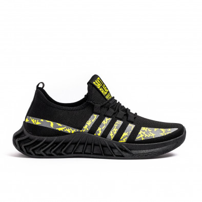 Ανδρικά μαύρα sneakers Black & Yellow gr080621-6 2