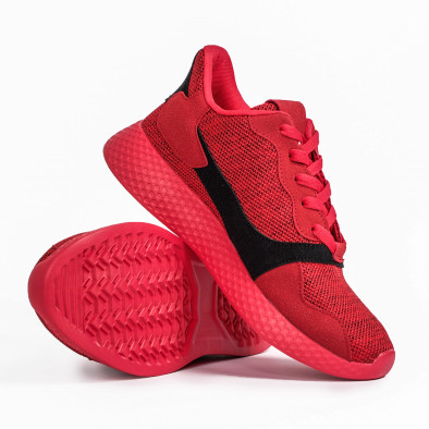 Ανδρικά κόκκινα μελάνζ αθλητικά παπούτσια it180820-2 4