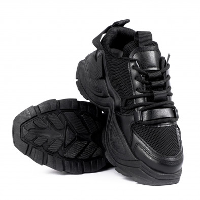 Γυναικεία μαύρα sneakers Ultra Sole με δίχτυ it161121-3 4