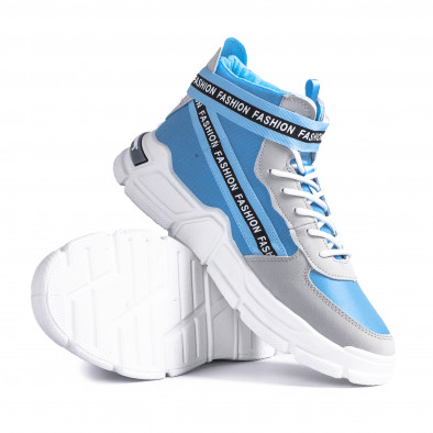 Ανδρικά γαλάζια ψηλά sneakers Chunky gr020221-11 5