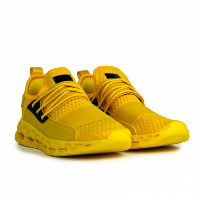 Ανδρικά κίτρινα αθλητικά παπούτσια κάλτσα με λάστιχο it180820-8 3