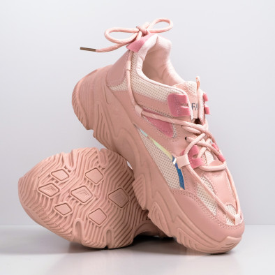 Γυναικεία ροζ Chunky sneakers με δίχτυ M06 it110221-8 3
