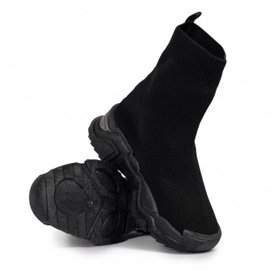 Γυναικεία μαύρα ψηλά sneakers κάλτσα it051021-10 4