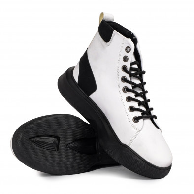 Ανδρικά λευκά ψηλά sneakers Boa tr051021-9 4