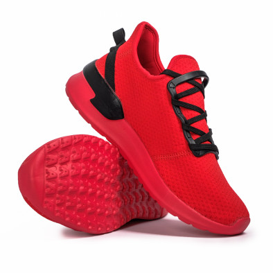 Ανδρικά κόκκινα sneakers κάλτσα Lace detail it260620-11 4