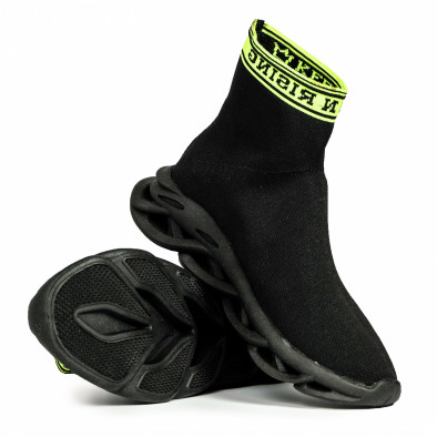 Ανδρικά μαύρα αθλητικά παπούτσια Rogue τύπου κάλτσα it180820-10 5