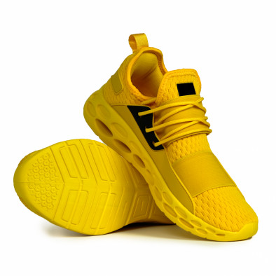 Ανδρικά κίτρινα αθλητικά παπούτσια κάλτσα με λάστιχο it180820-8 4