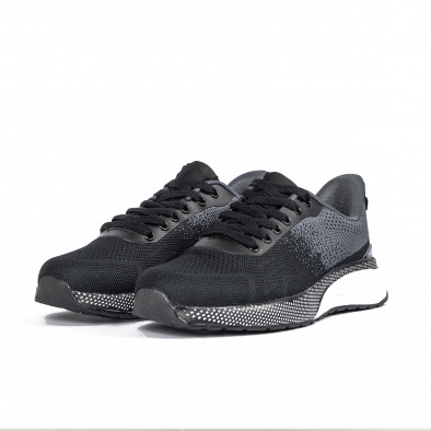 Ανδρικά αθλητικά παπούτσια σε μαύρο και γκρι it270320-18 3