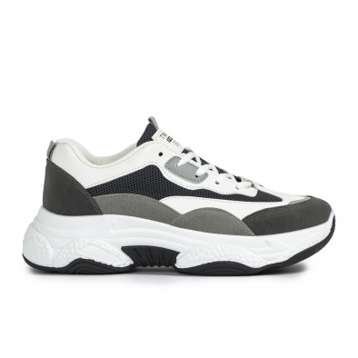 Ανδρικά γκρι αθλητικά παπούτσια Chunky it300920-55 2