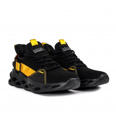 Ανδρικά μαύρα αθλητικά παπούτσια Chevron 222-1 it051021-2 3