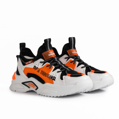 Chunky ανδρικά πορτοκαλιά sneakers gr020221-13 4