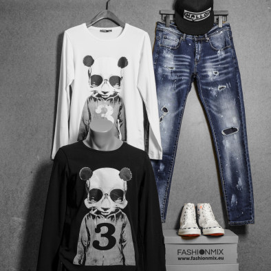 Ανδρική λευκή μπλούζα Panda Skull tr020920-50 4