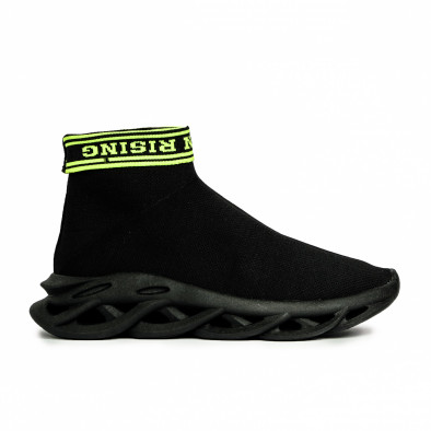Ανδρικά μαύρα αθλητικά παπούτσια Rogue τύπου κάλτσα it180820-10 3