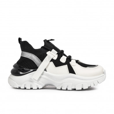 Γυναικεία Sneakers Κάλτσα Chunky σε μαύρο και άσπρο Simius CT8731 it220322-18 2
