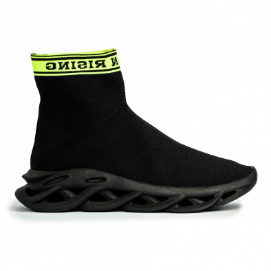 Ανδρικά μαύρα αθλητικά παπούτσια Rogue τύπου κάλτσα it180820-10 2