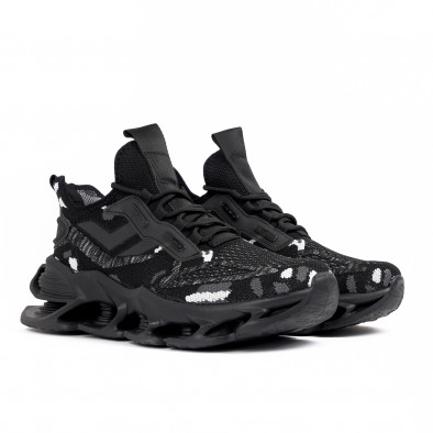 Ανδρικά μαύρα καμουφλαζ αθλητικά παπούτσια Bolt 228-7 it170522-12 3