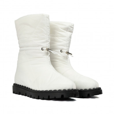 Basic γυναικεία λευκά μποτάκια με επένδυση γούνας Miranda K2635 it300822-11 3