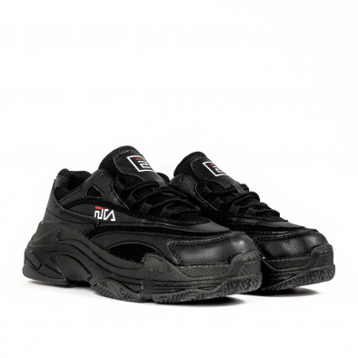 Ανδρικά μαύρα sneakers All black LS668 gr040222-22 3
